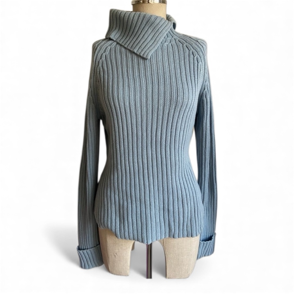 VINTAGE Q&A Knit Cotton Turtleneck